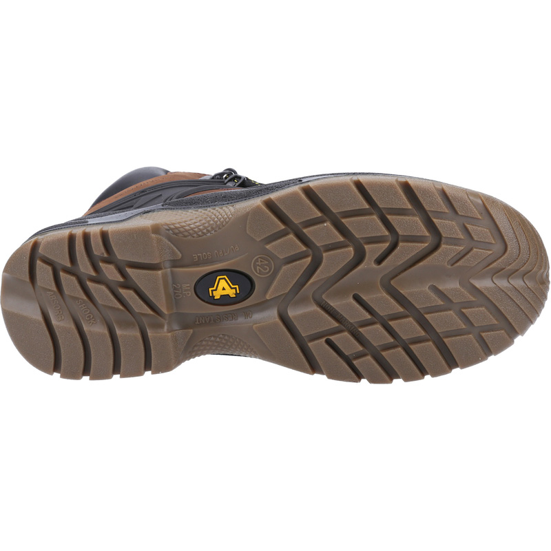 Amblers FS197 Shock Herren Sicherheitsstiefel – Wasserfest, Mit Stahlkappe, Braunes Crazy Horse Leder