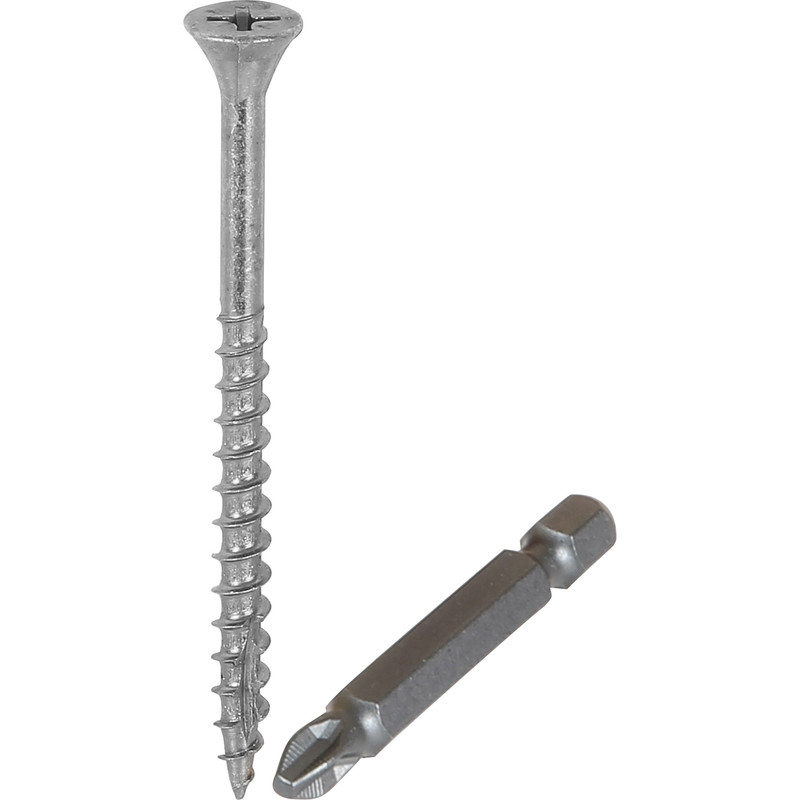 New Ulti-Mate II Stick-Fit BZP Screw 5.0 X 100mm Pack 100 wood screw DIY 