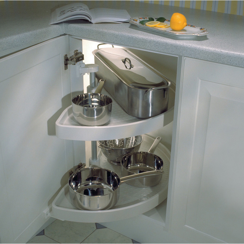 Kitchen Storage 3/4 CAROUSEL SET  to suit 900mm L-SHAPED base Unit Chrome 