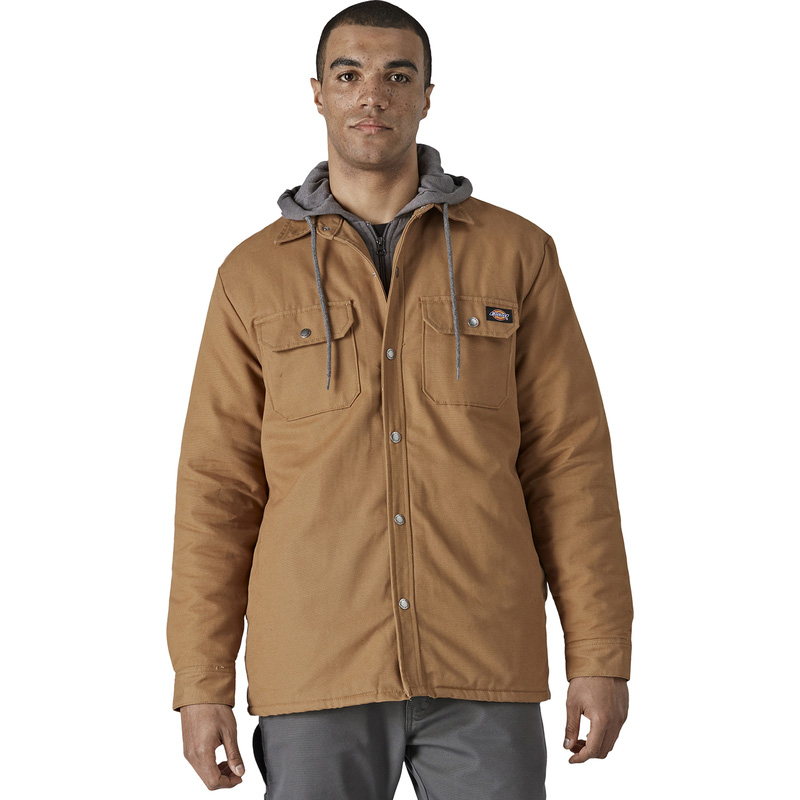 GENUINE DICKIES MENS Hooded Jacket Full Zip Long Sleeve Pockets Gray SZ  L(42-44) $19.99 - PicClick