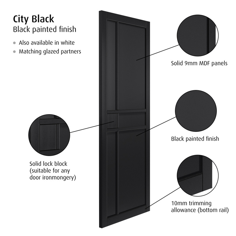 City Black Internal Door