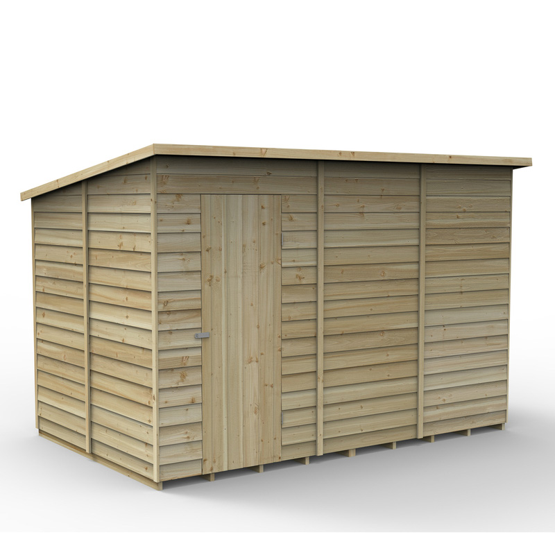 Forest Garden Overlap Pressure Treated Pent Shed 10' x 6' Toolstation