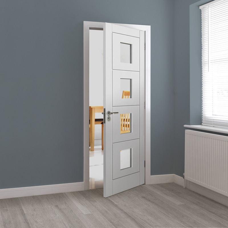 Quattro Glazed White Internal Door