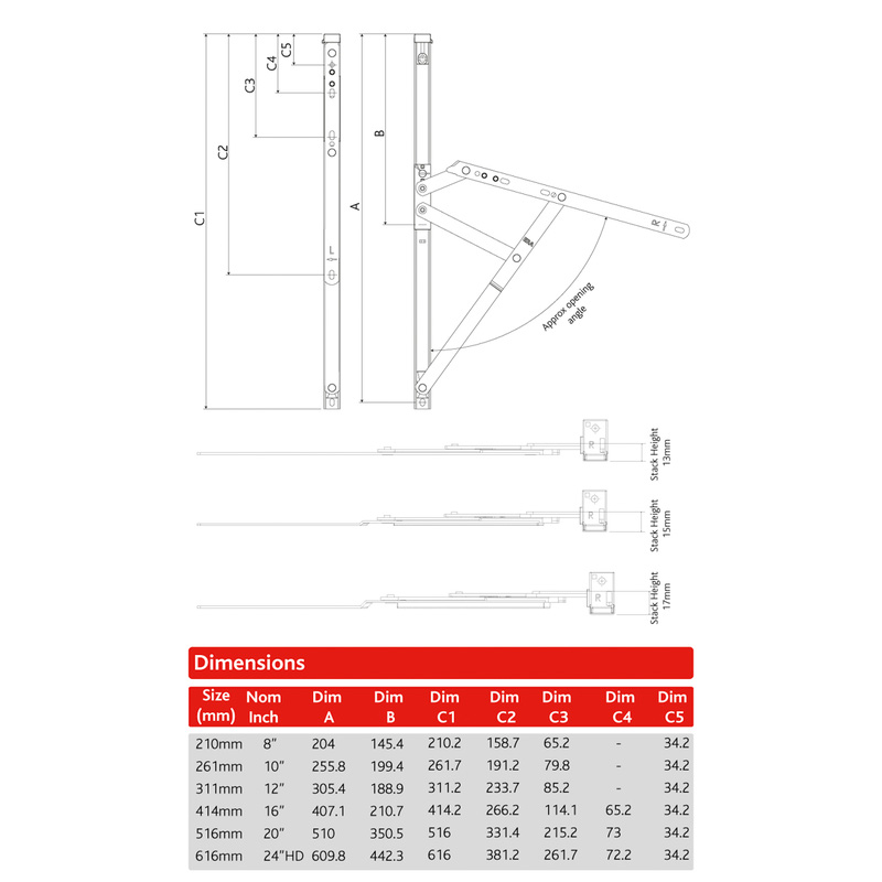 ERA Horizon Top Hung Window Hinge 210 x 17mm Toolstation