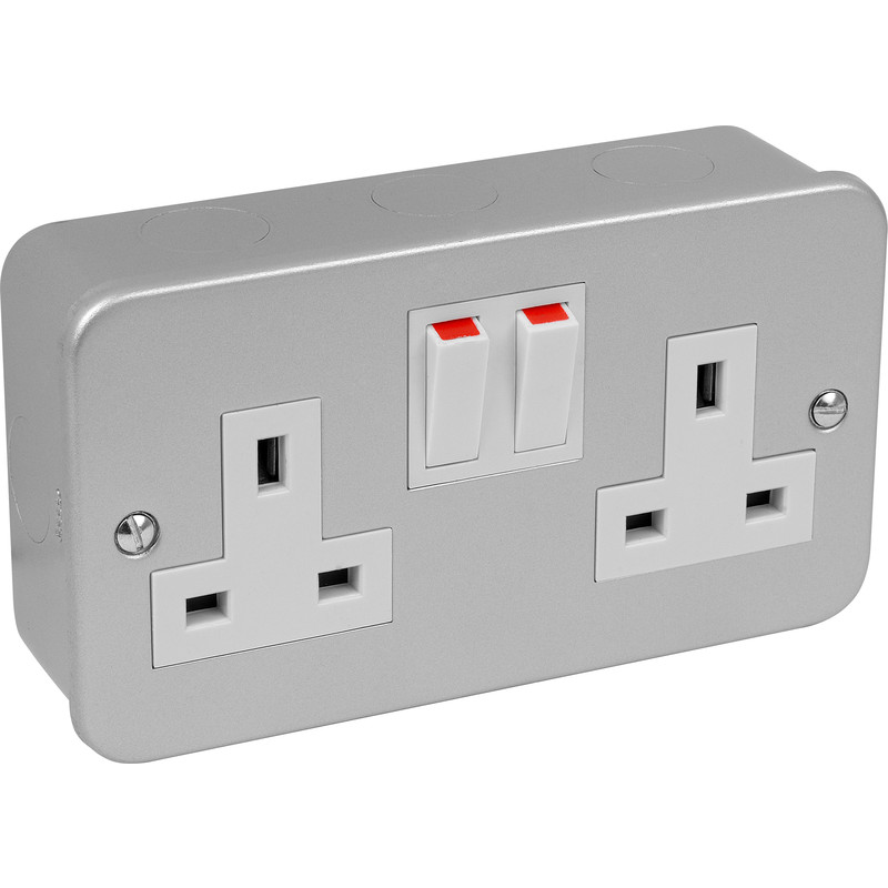 mk grey double socket