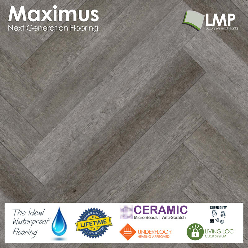 Maximus Provectus Rigid Core Flooring - Columbus Herringbone