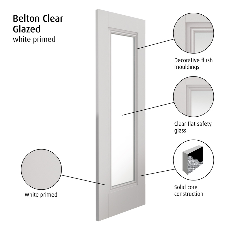 Belton 1lt Clear Primed White Internal Door