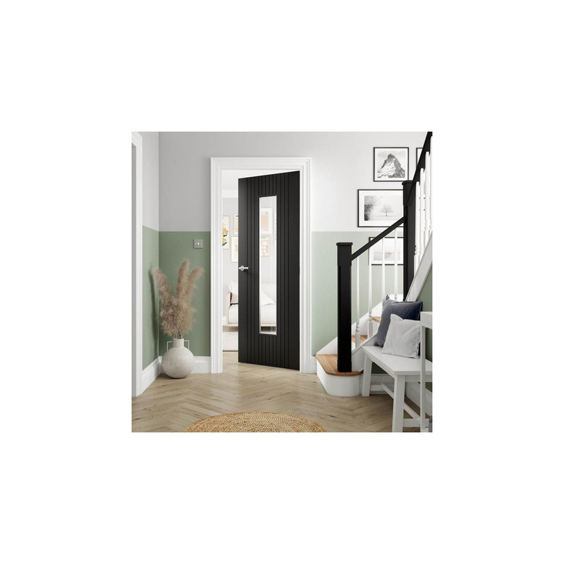 Jb Kind Aria Glazed Internal Door 35 X 1981 X 610Mm In Black