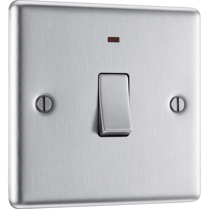 BG Brushed Steel 20A DP Switch