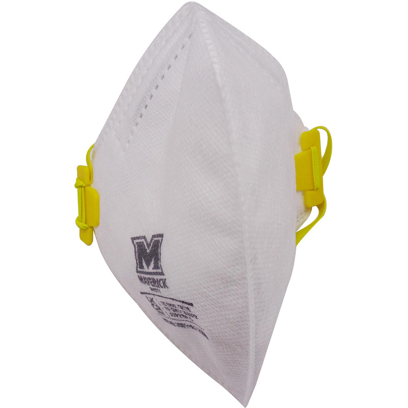 Maverick Safety Maverick Ffp2 Fold Flat Disposable Face Mask (2 Pack) In White