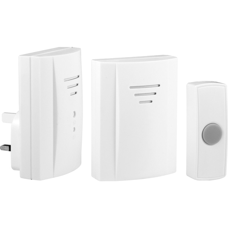 Byron Wireless Plug In Portable Door Chime Kit White