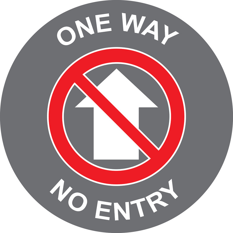 'One Way - No Entry' Floor Graphic
