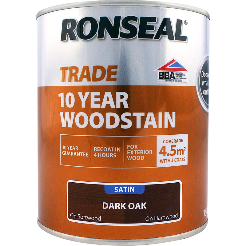 Ronseal 10 Year Exterior Satin Woodstain 750ml