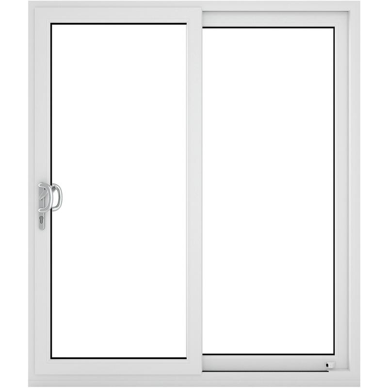 Crystal Upvc Sliding Patio Door Left Hand Open 2390Mm X 2090Mm Clear Double Glazed In White Size 1.5