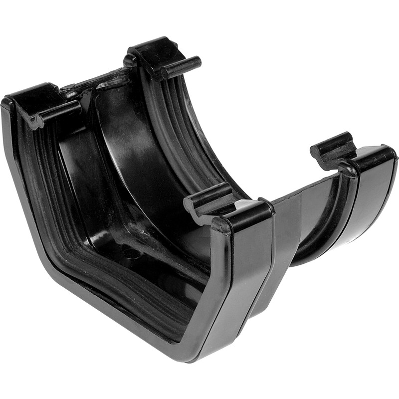 114mm Square to 112mm Round Adaptor Gutter Black