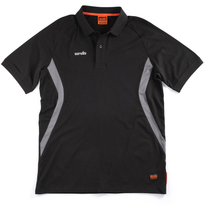 Scruffs Trade Tech Polo Shirt In Black Medium