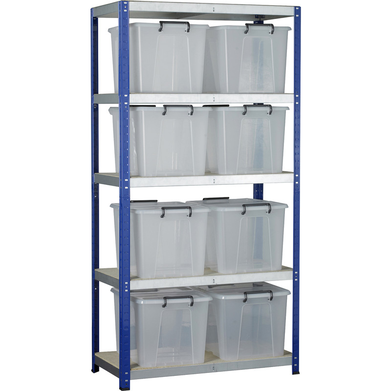 Eco 5 Tier Shelving Bay with Storage Containers
