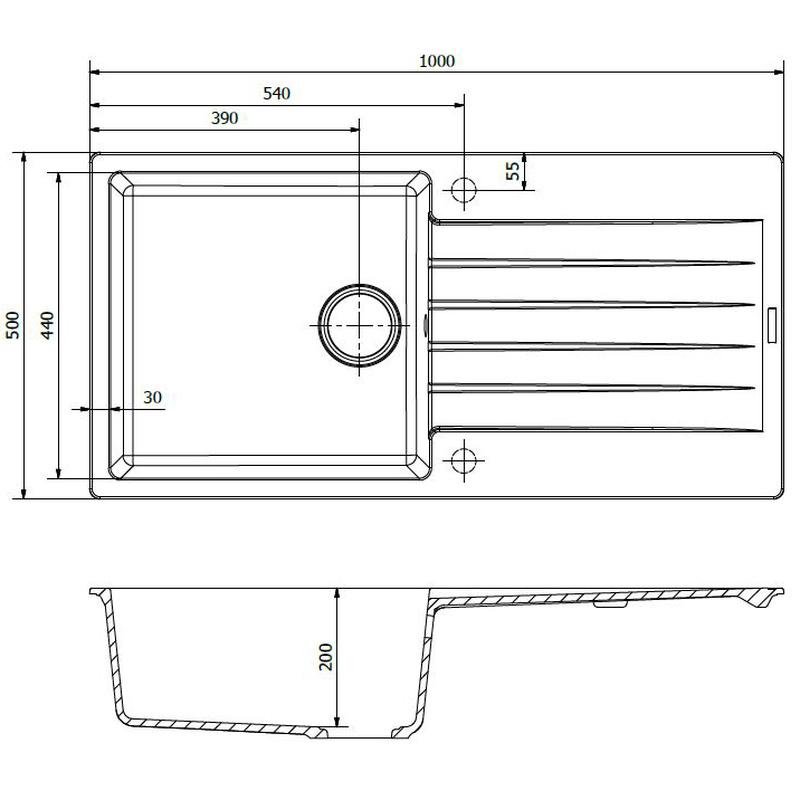 Reginox Harlem Reversible Composite Kitchen Sink & Drainer Single Bowl