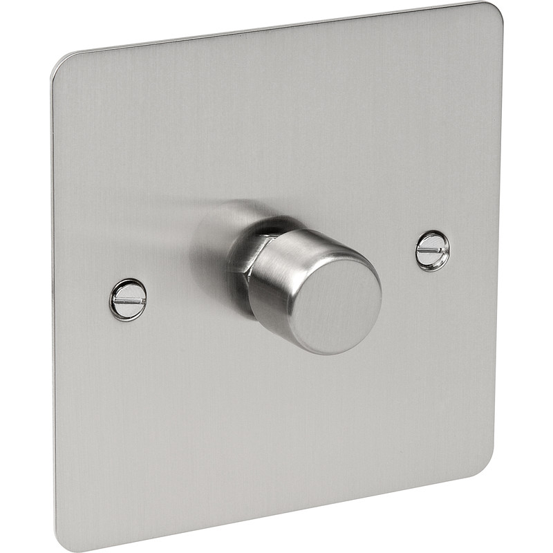 Flat Plate Satin Chrome Dimmer Switch
