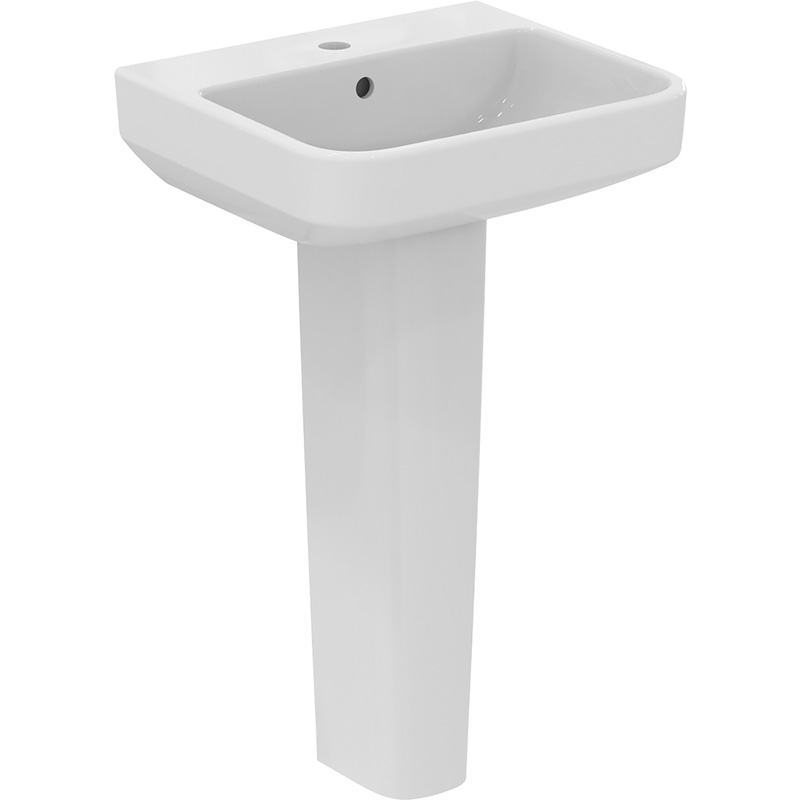 Ideal Standard i. life B Basin and Pedestal 50cm 1 Tap Hole in White Ceramic