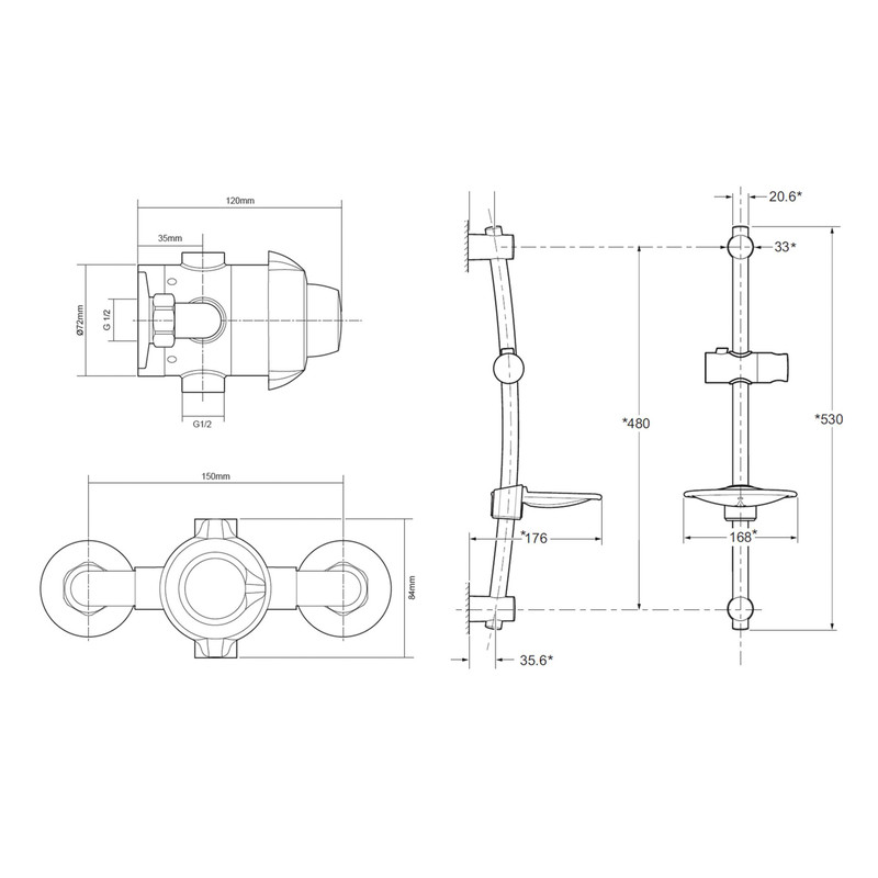 Triton Valdi Thermostatic Concentric Mixer Shower Chrome Toolstation