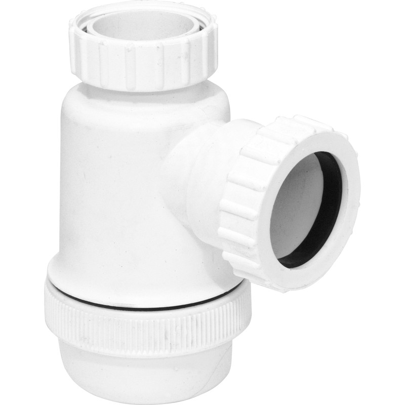 Fixed Height Compact Anti-Vacuum Bottle Trap with 76mm Seal 38mm Inlet / 32mm Outlet