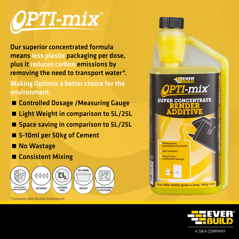 Everbuild Opti-Mix Super Concentrate 3-in-1 Render Additive