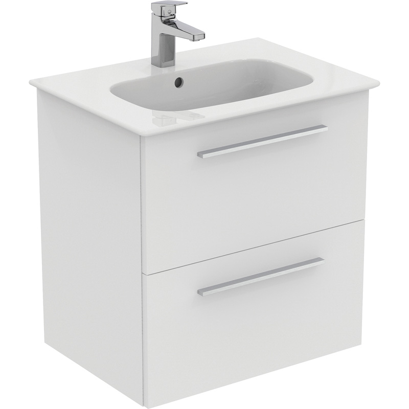 Ideal Standard i.life A Double Drawer Wall Hung Unit with Basin Matt White