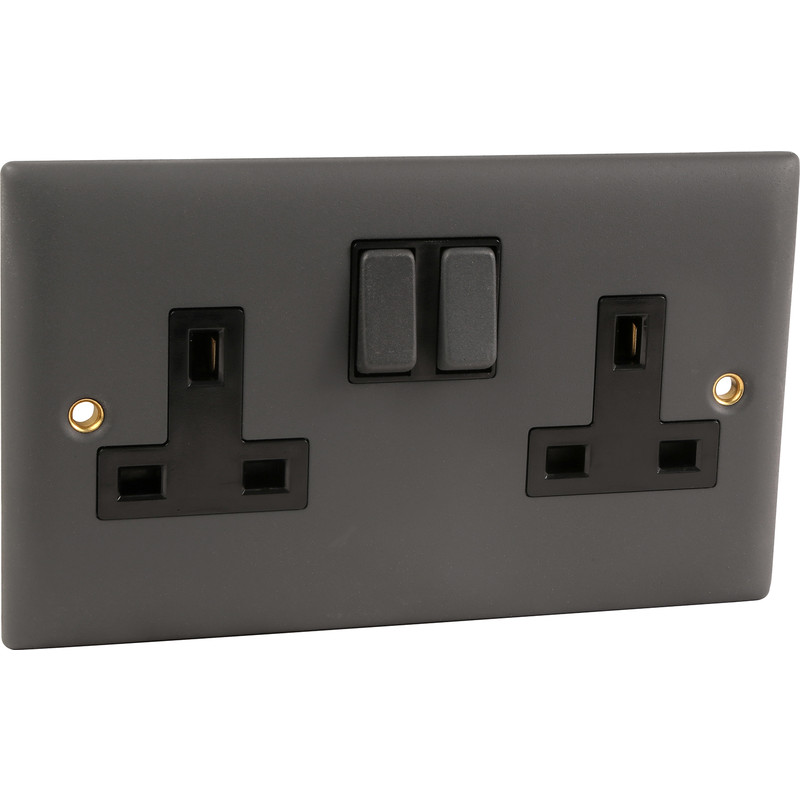 Power Pro Anthracite 13A Switched Socket