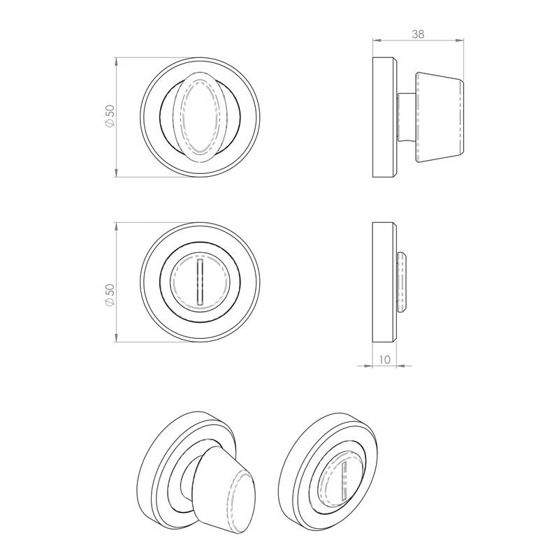 Serozzetta Thumbturn Escutcheon Matt Black | Toolstation