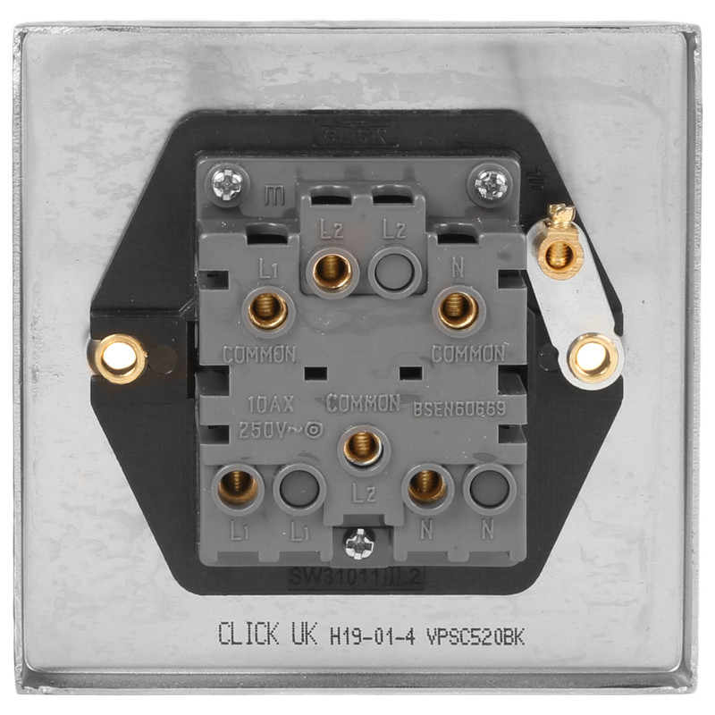 Click Deco Satin Chrome Fan Isolator 10A 3 Pole Toolstation