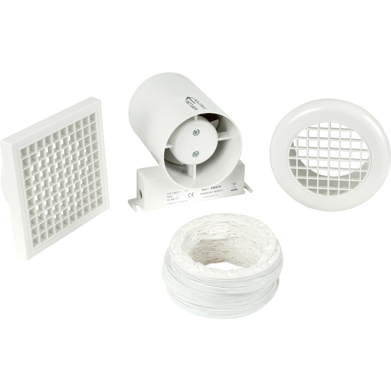 Airvent 100mm Inline Shower Extractor Fan Kit with Timer
