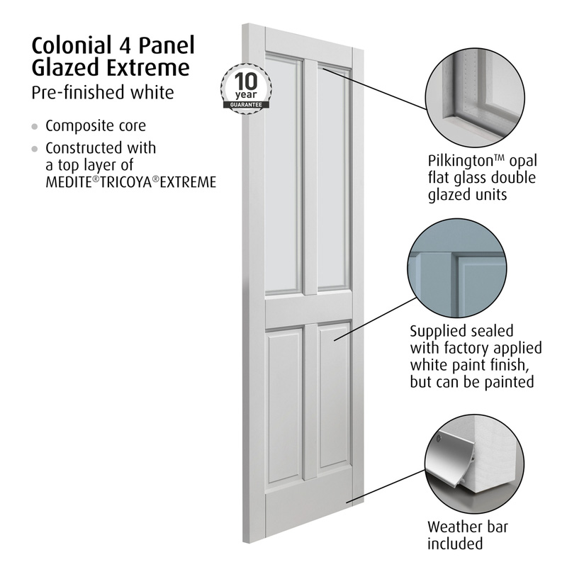 Colonial 4 Panel Glazed Extreme External Door