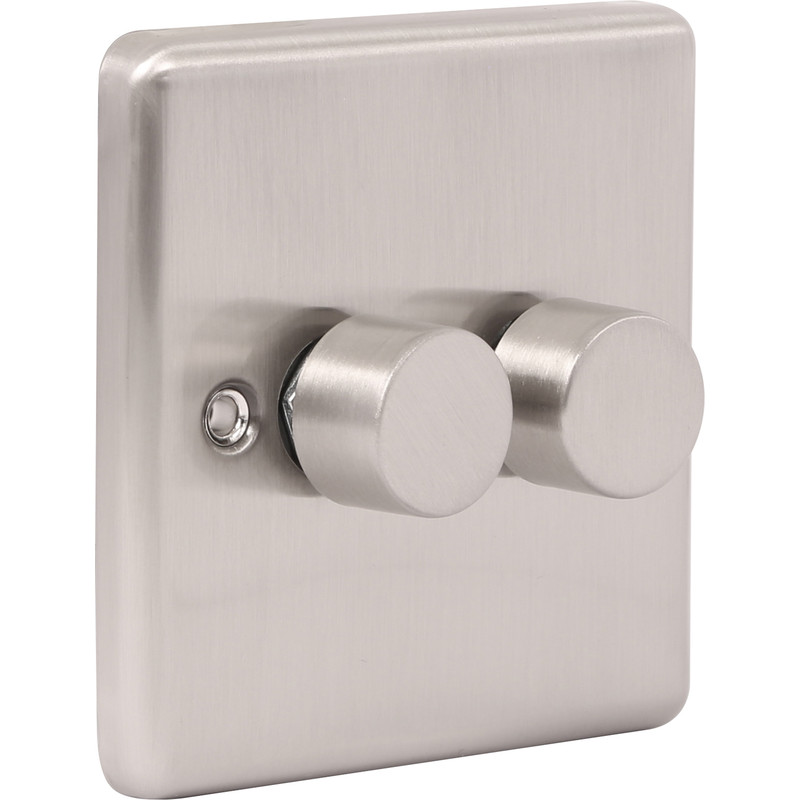 Wessex Brushed Stainless Steel LED Dimmer Switch
