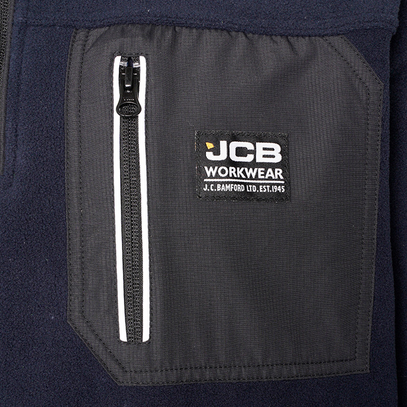 JCB Trade Heavyweight 1/4 Zip Fleece Navy Small | Toolstation