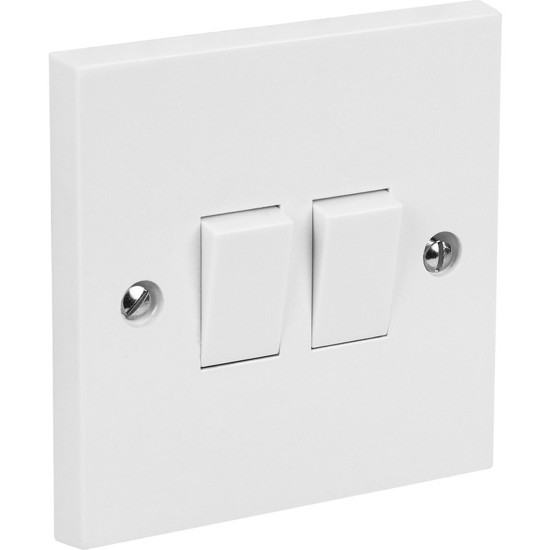 Axiom 10A Switch 1 Gang 2 Way Switch White Moulded Pack of 10 