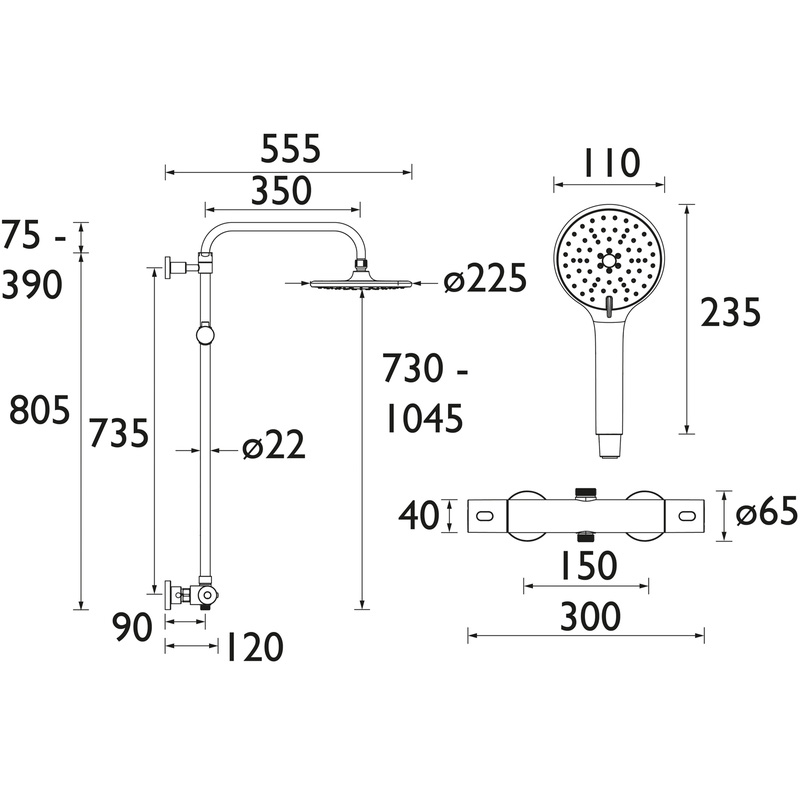 Bristan Buzz Thermostatic Bar Diverter Mixer Shower Chrome Toolstation