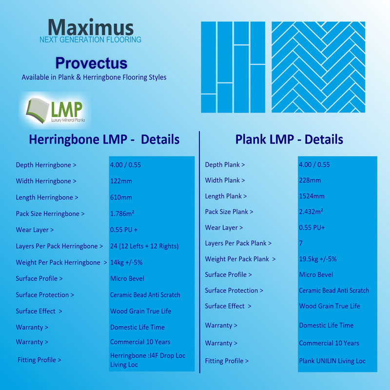 Maximus Provectus Rigid Core Flooring - Columbus Herringbone