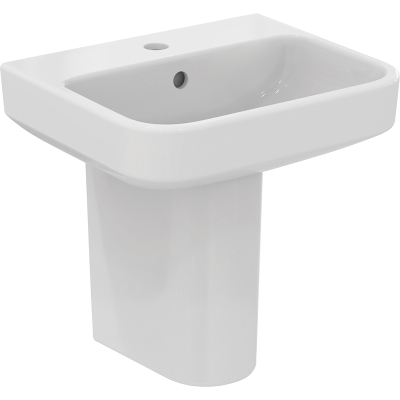 Ideal Standard I. Life B Cloakroom Basin And Semi-Pedestal 45Cm 1 Tap Hole In White Ceramic