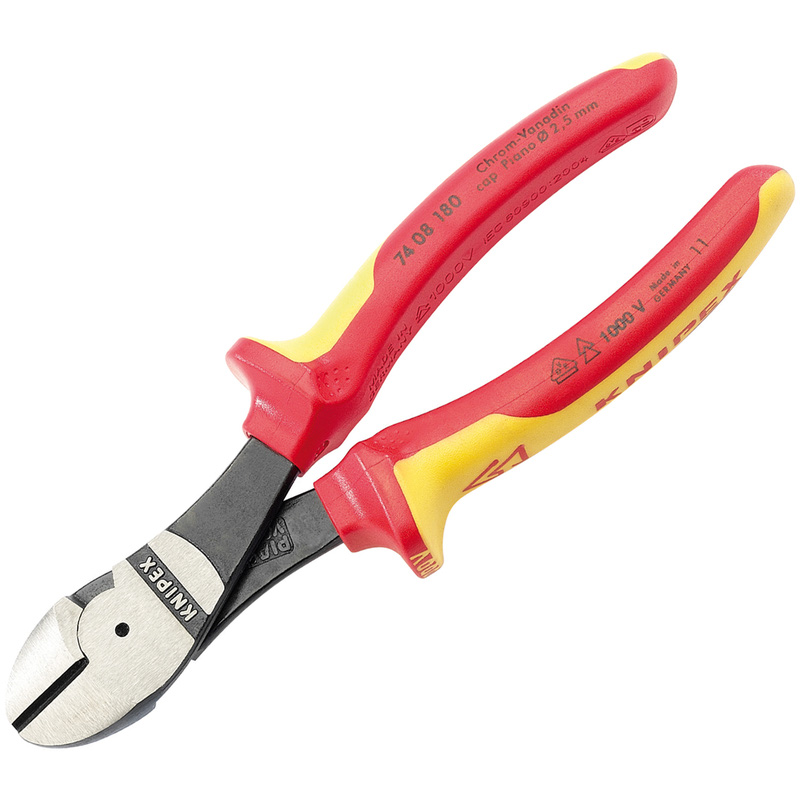 Knipex VDE Fully Insulated High Leverage Diagonal Side Cutters