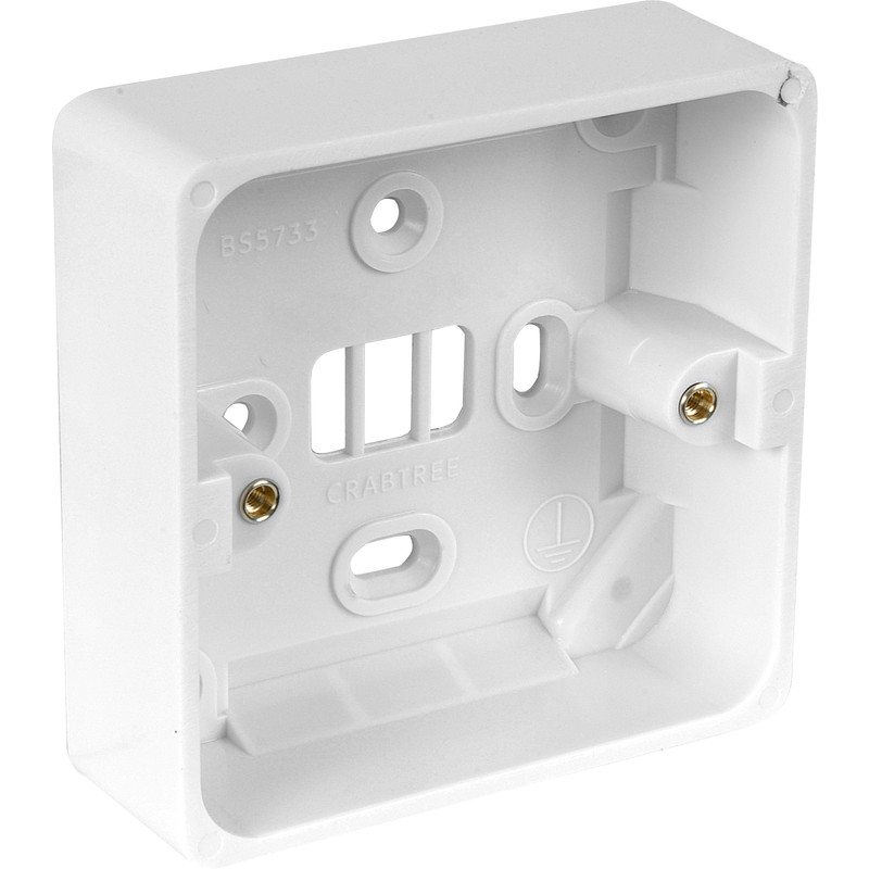 CRABTREE 1G 29MM DEEP PATTRESS FOR SWITCHES ON SOCKETS 9047 PACK OF 10 