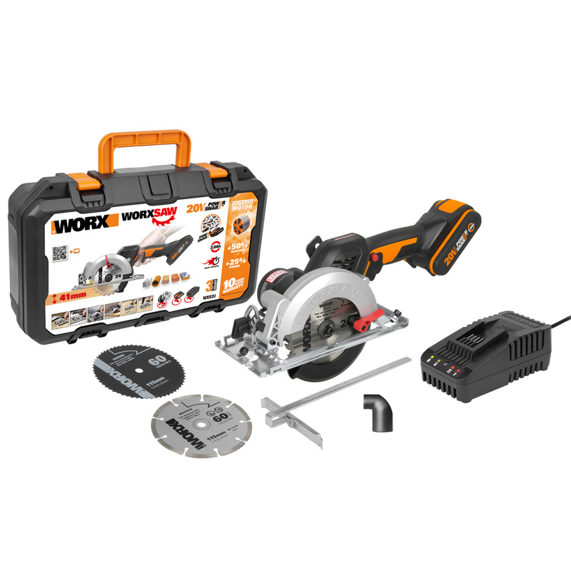 Worx 20V 120mm Cordless Brushless Circular Saw 1 x 2.0Ah Toolstation