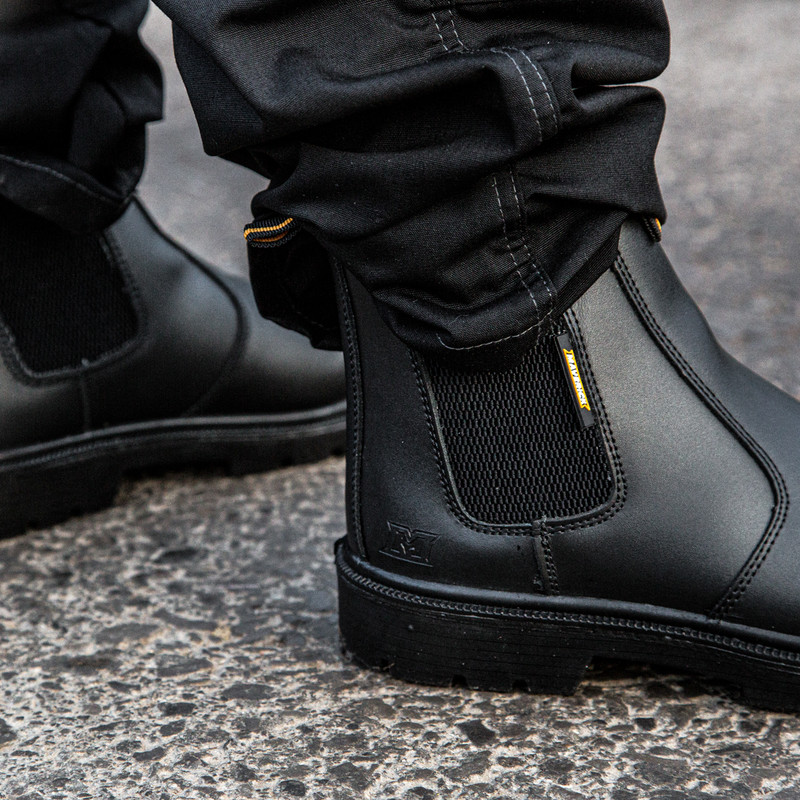 black safety dealer boots