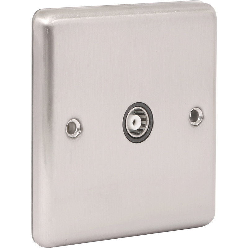 Wessex Brushed Stainless Steel TV Socket