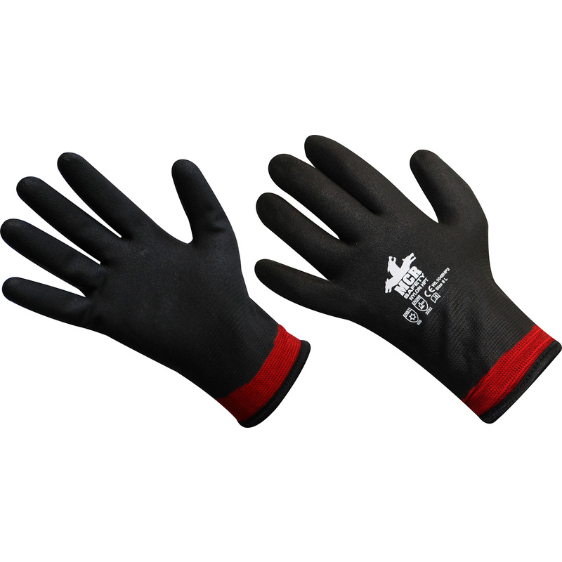 MCR Safety MCR WL1048HP3 HTP Waterproof Winter Thermal Gloves (144 Pack) in Black, Size Medium Hpt Nylon
