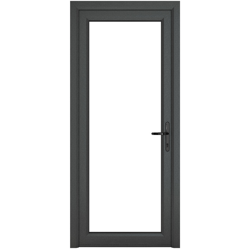 Crystal uPVC Clear Glazing Single Door Full Glass LH Open In