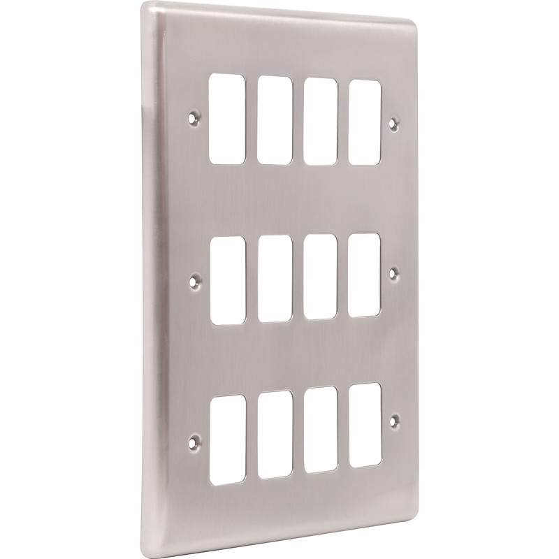 Wessex Brushed Stainless Steel Grid Front Plate