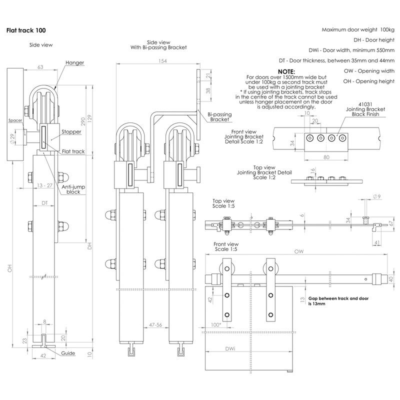 Coburn Flat Track 100 Straight Hanger System