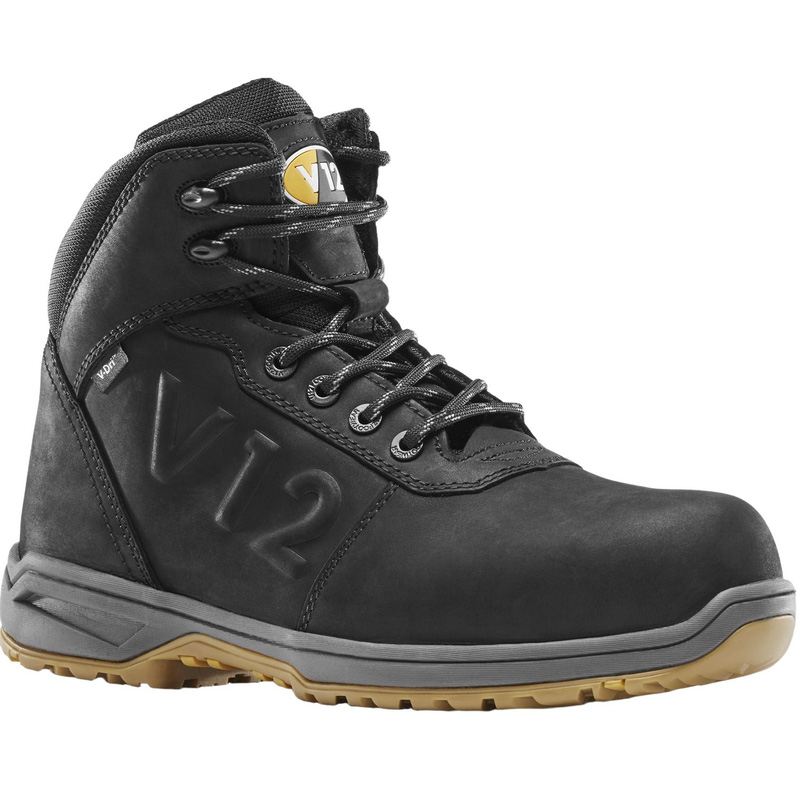 V12 Footwear V12 Lynx Waterproof Safety Boots In Black, Size 6.5 Rubber