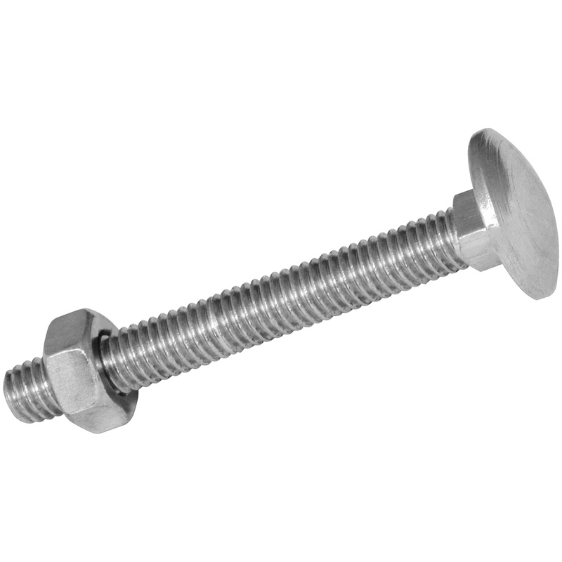 M8 M10 M12 ZINC CUP SQUARE CARRIAGE BOLT COACH SCREW WITH HEX FULL NUTS DIN 603 